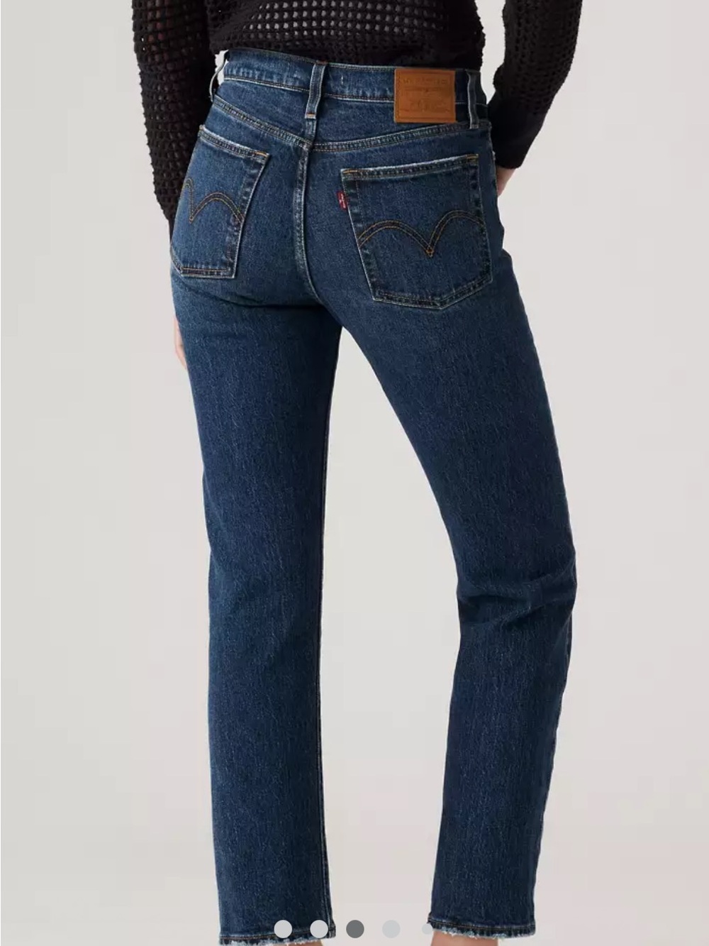 Levi’s Premium IndigoDark Wash Button-Fly Straight Leg Jeans